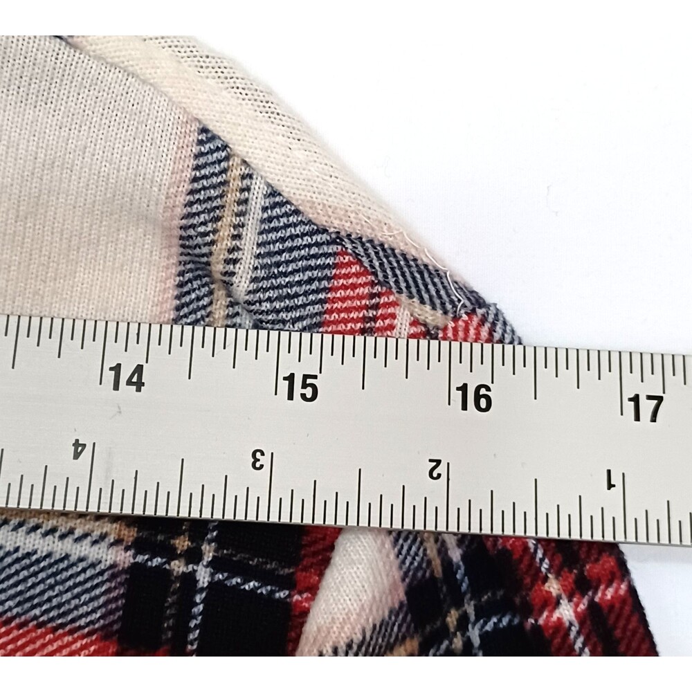 Eden & Olivia Women's S Plaid Hooded Button Up Flannel Top Jacket Ivory/Red/Blk - Picture 5 of 10